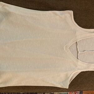 Z Supply Cream Ribbed Tank Top large